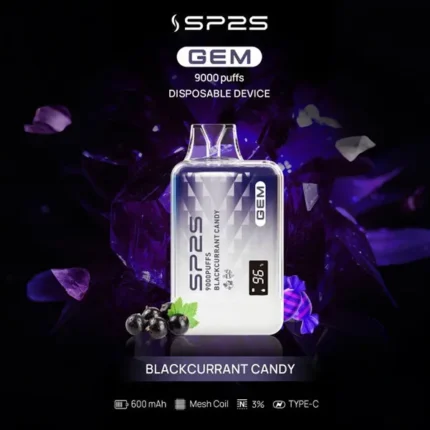 【黑加侖糖果】 SP2S一次性電子煙  9000口  尼古丁3% 可充電600mAh